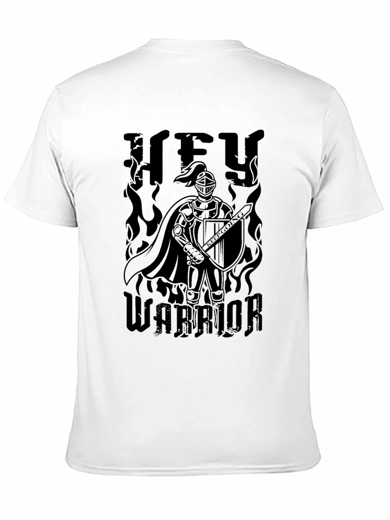 Hey Warrior Black Graphic T-Shirt