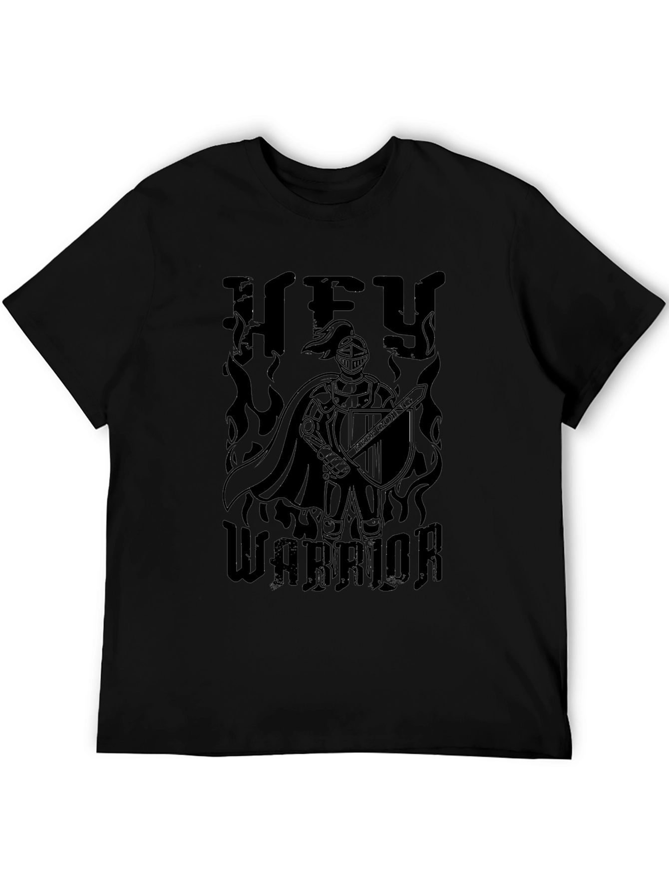 Hey Warrior Black Graphic T-Shirt