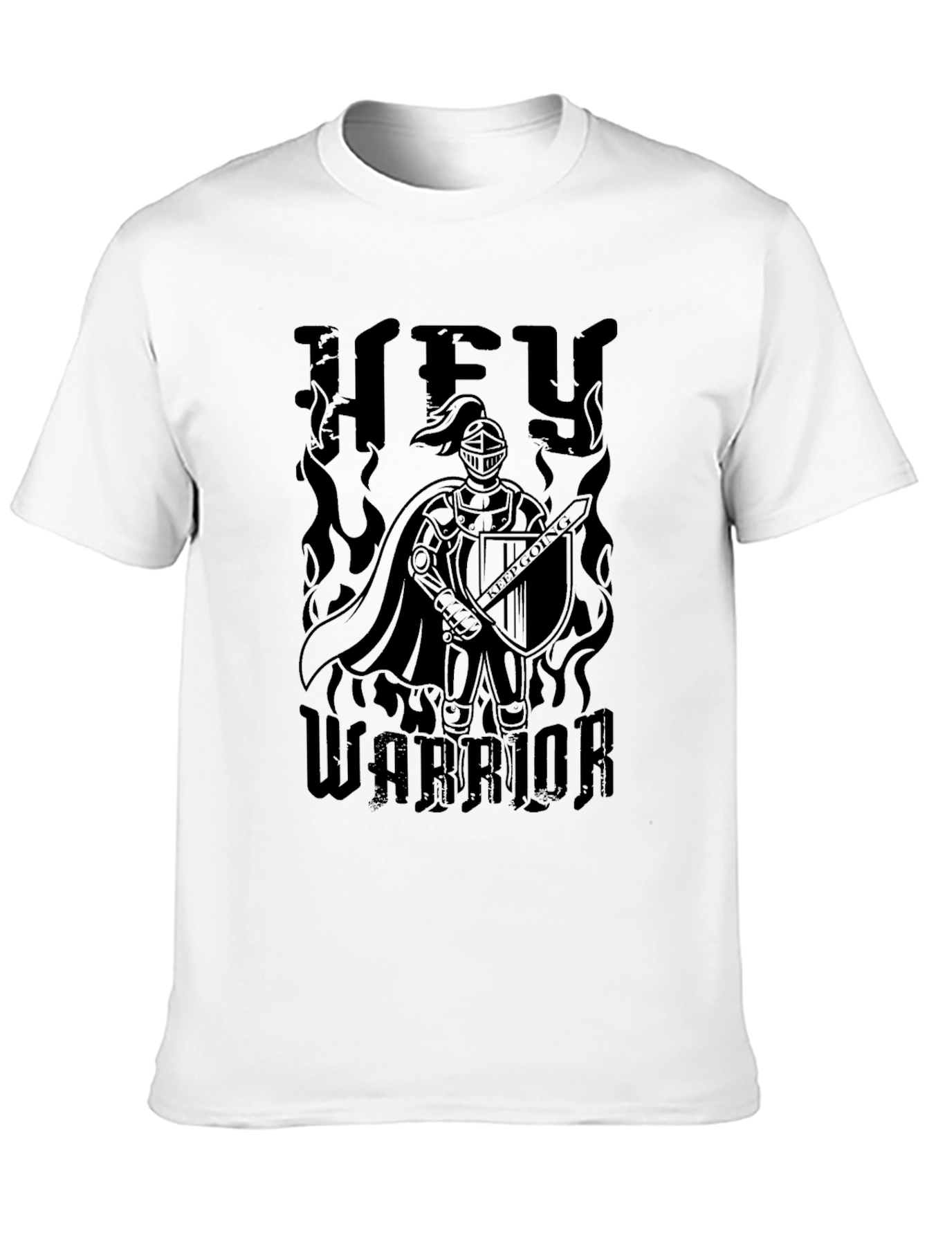 Hey Warrior Black Graphic T-Shirt