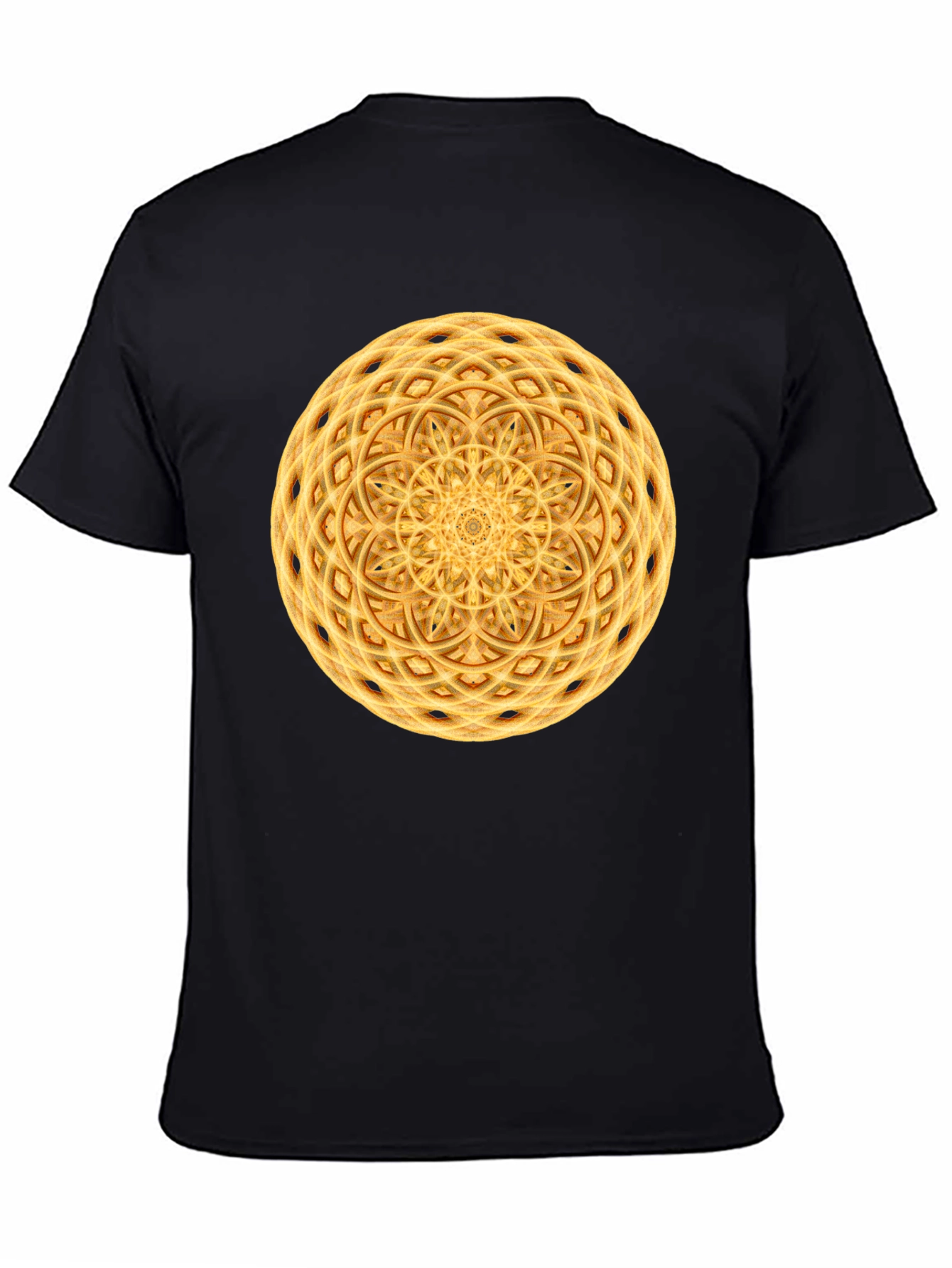 Geometric Mandala Graphic Print Black T-Shirt