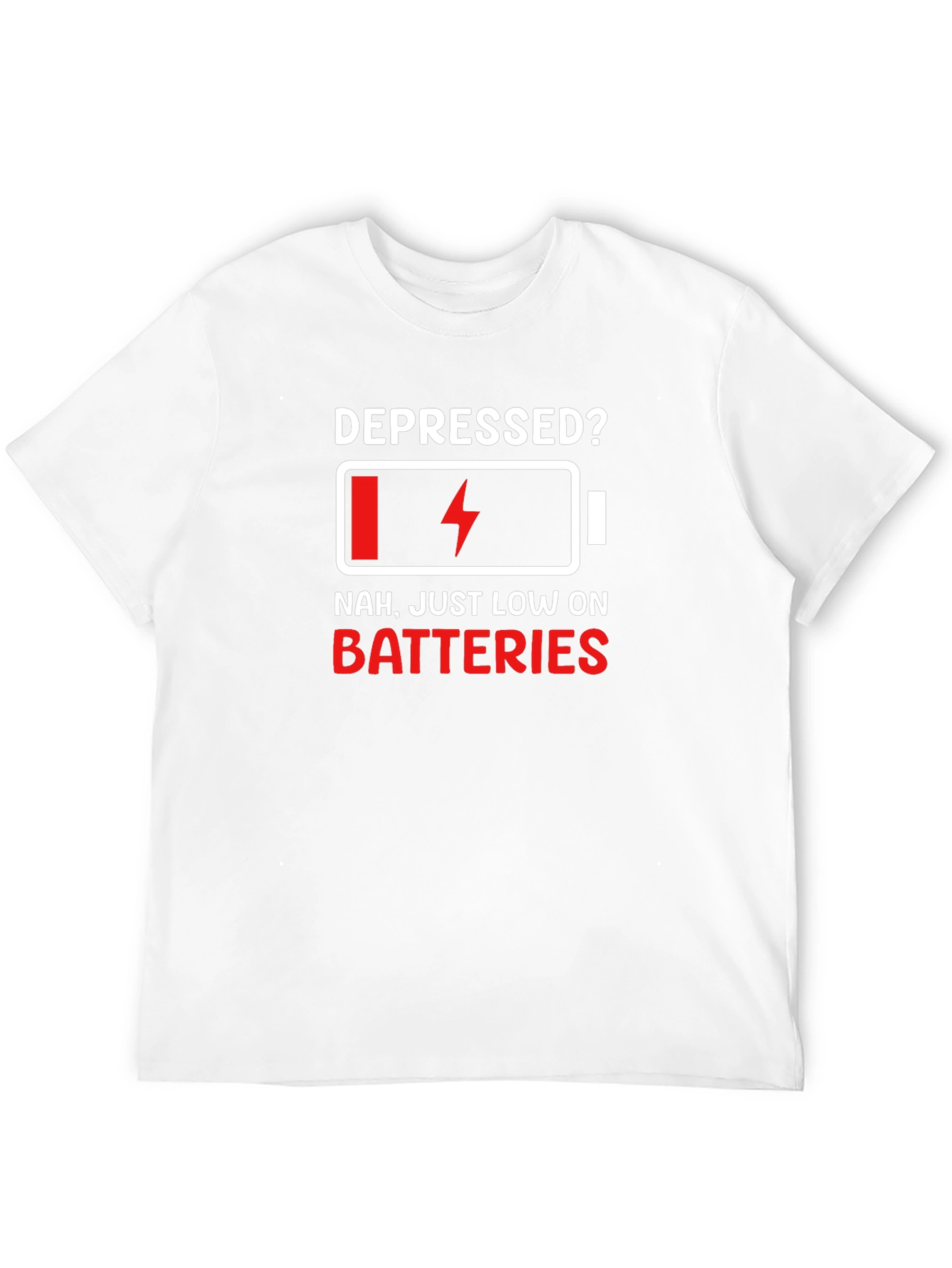 Depressed? Low Battery Graphic Tee - Black