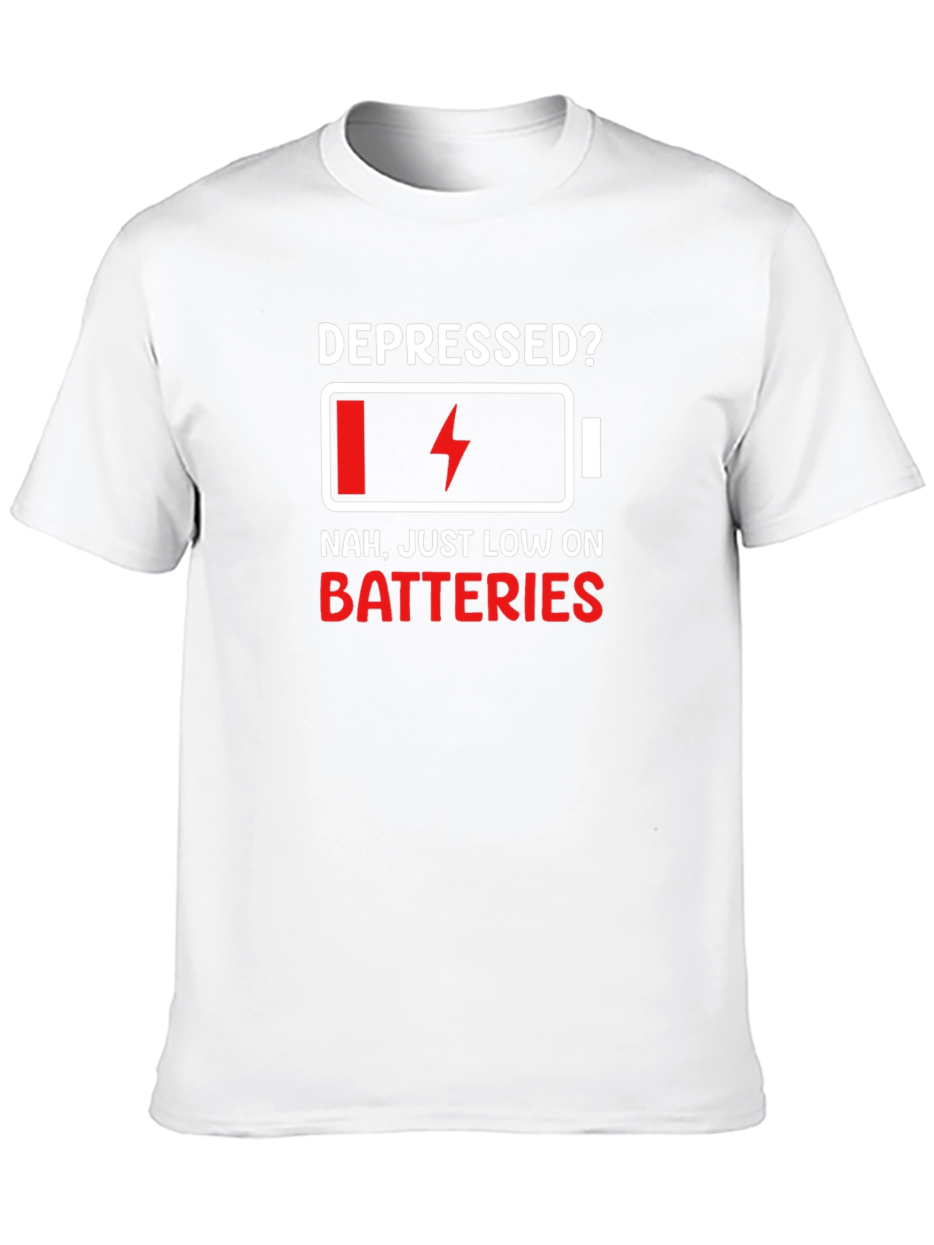 Depressed? Low Battery Graphic Tee - Black