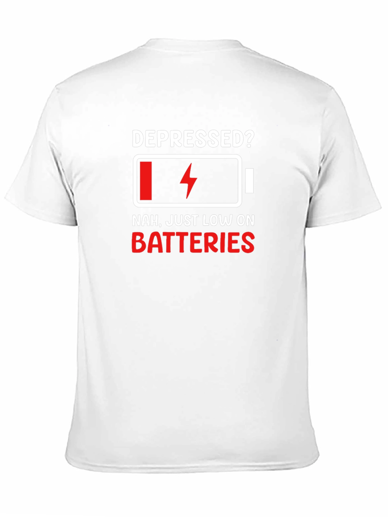 Depressed? Low Battery Graphic Tee - Black