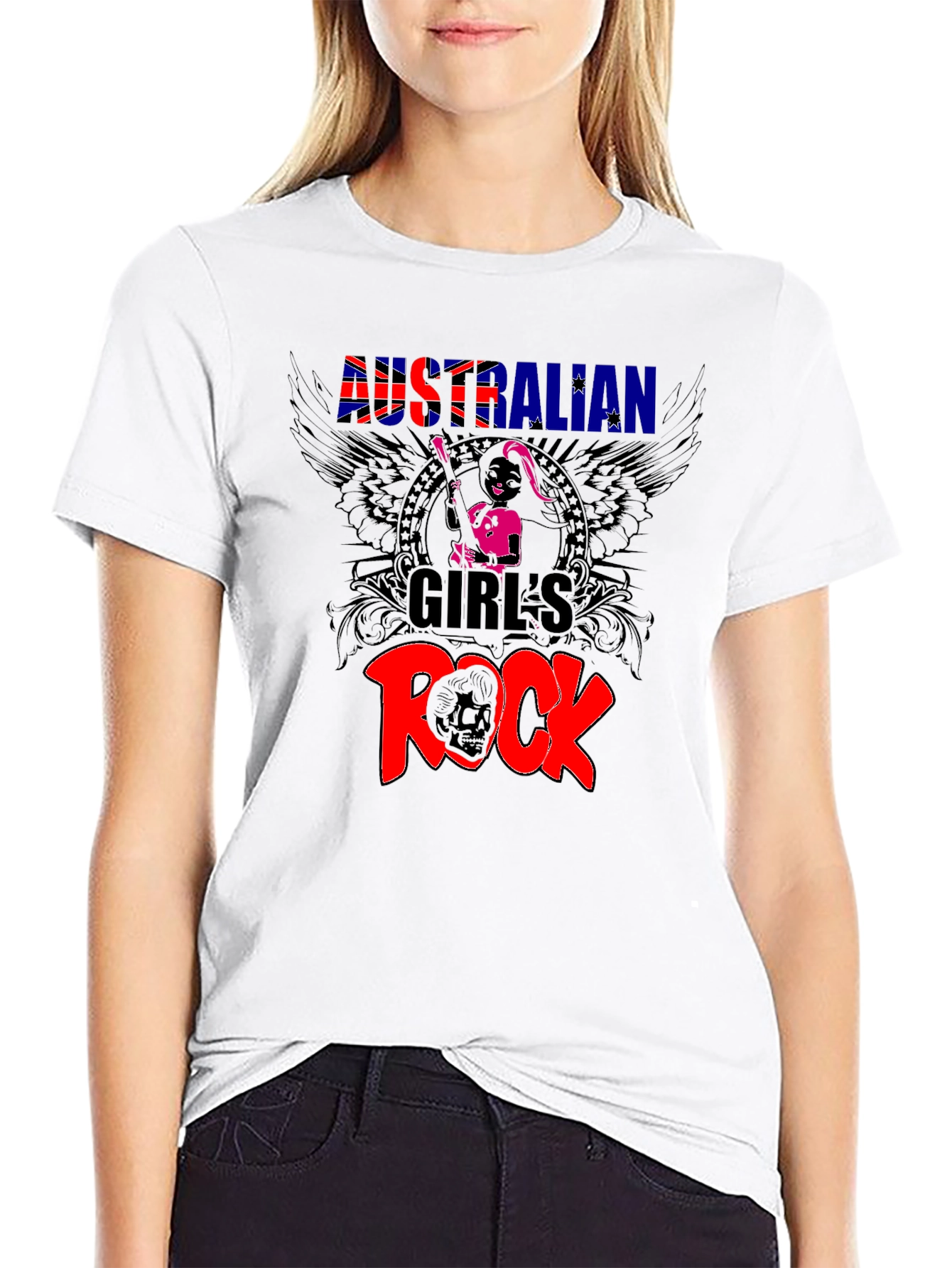 Australian Girls Rock Black T-Shirt