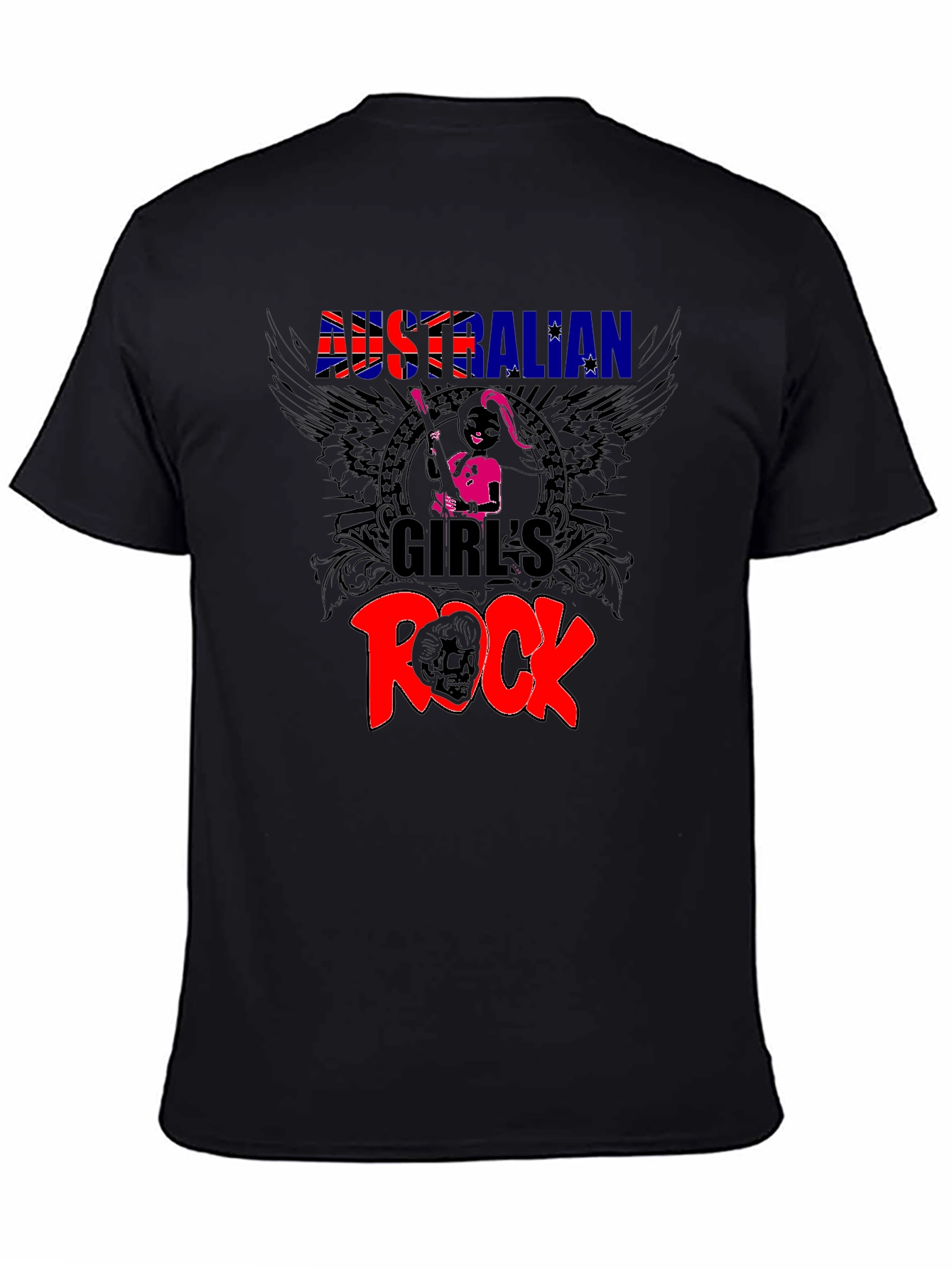 Australian Girls Rock Black T-Shirt
