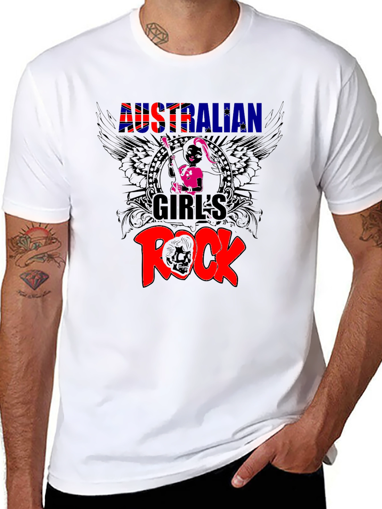 Australian Girls Rock Black T-Shirt