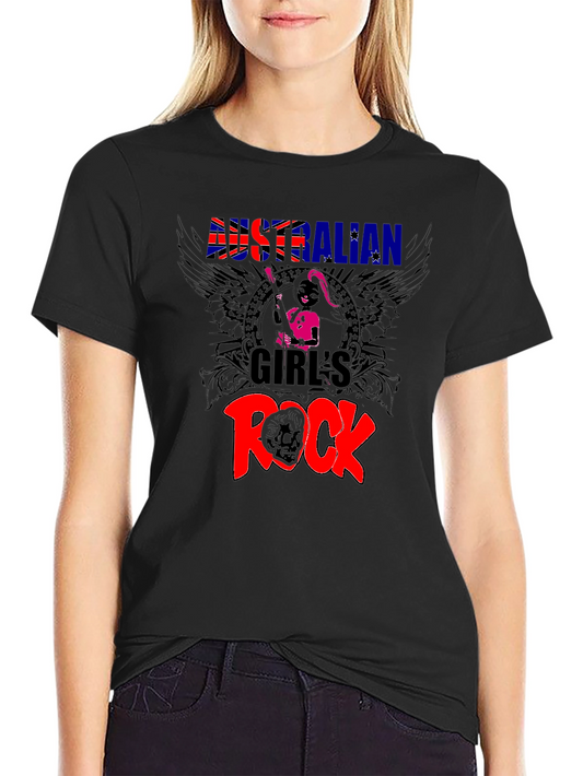 Australian Girls Rock Black T-Shirt