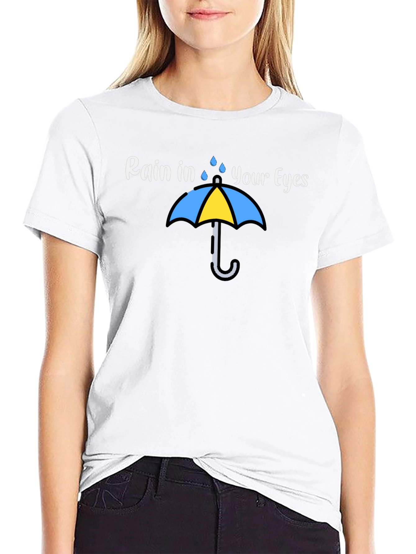 Rain in Your Eyes Graphic Tee - Umbrella Design