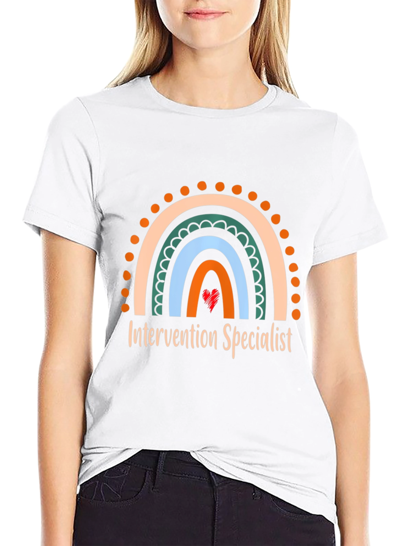 Intervention Specialist Rainbow Graphic T-Shirt