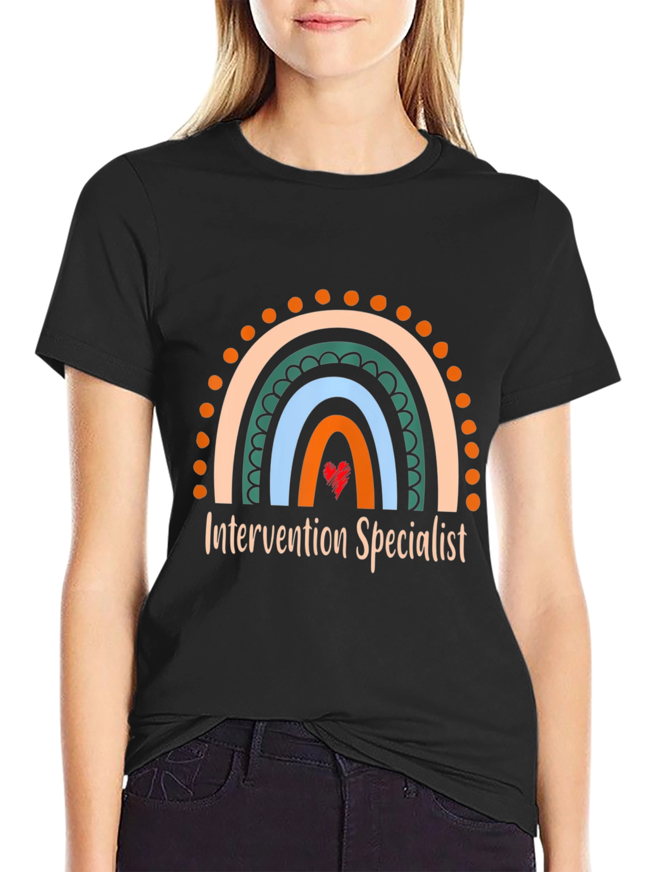 Intervention Specialist Rainbow Graphic T-Shirt