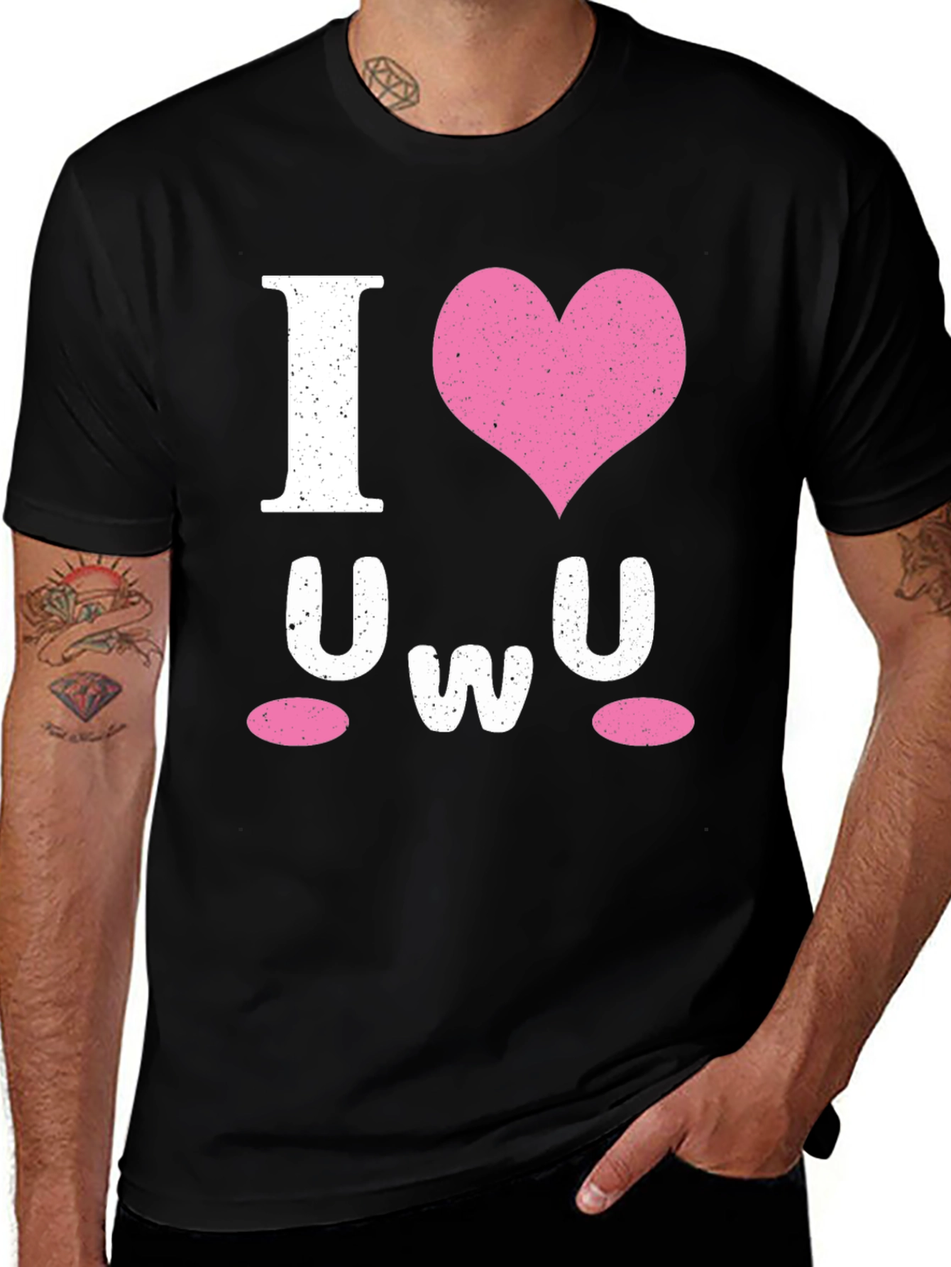 I Heart UWU Black Graphic Tee