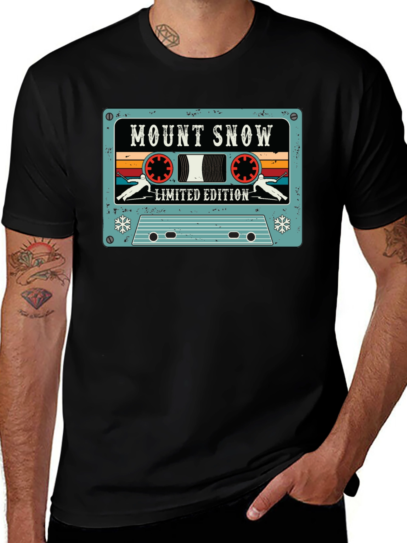 Mount Snow Skiing Cassette Tape Limited Edition T-Shirt