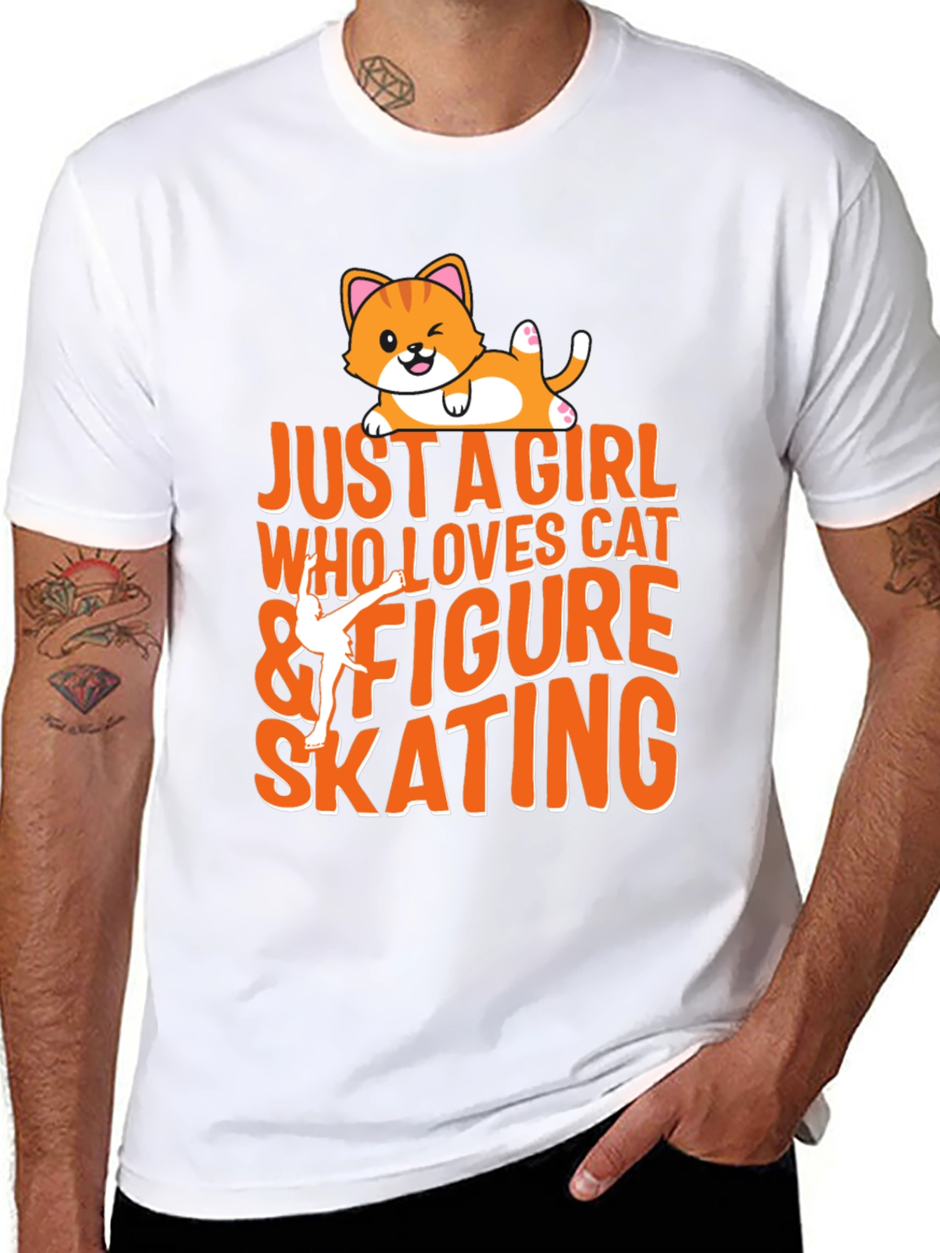 Cat & Figure Skating Lover Tee