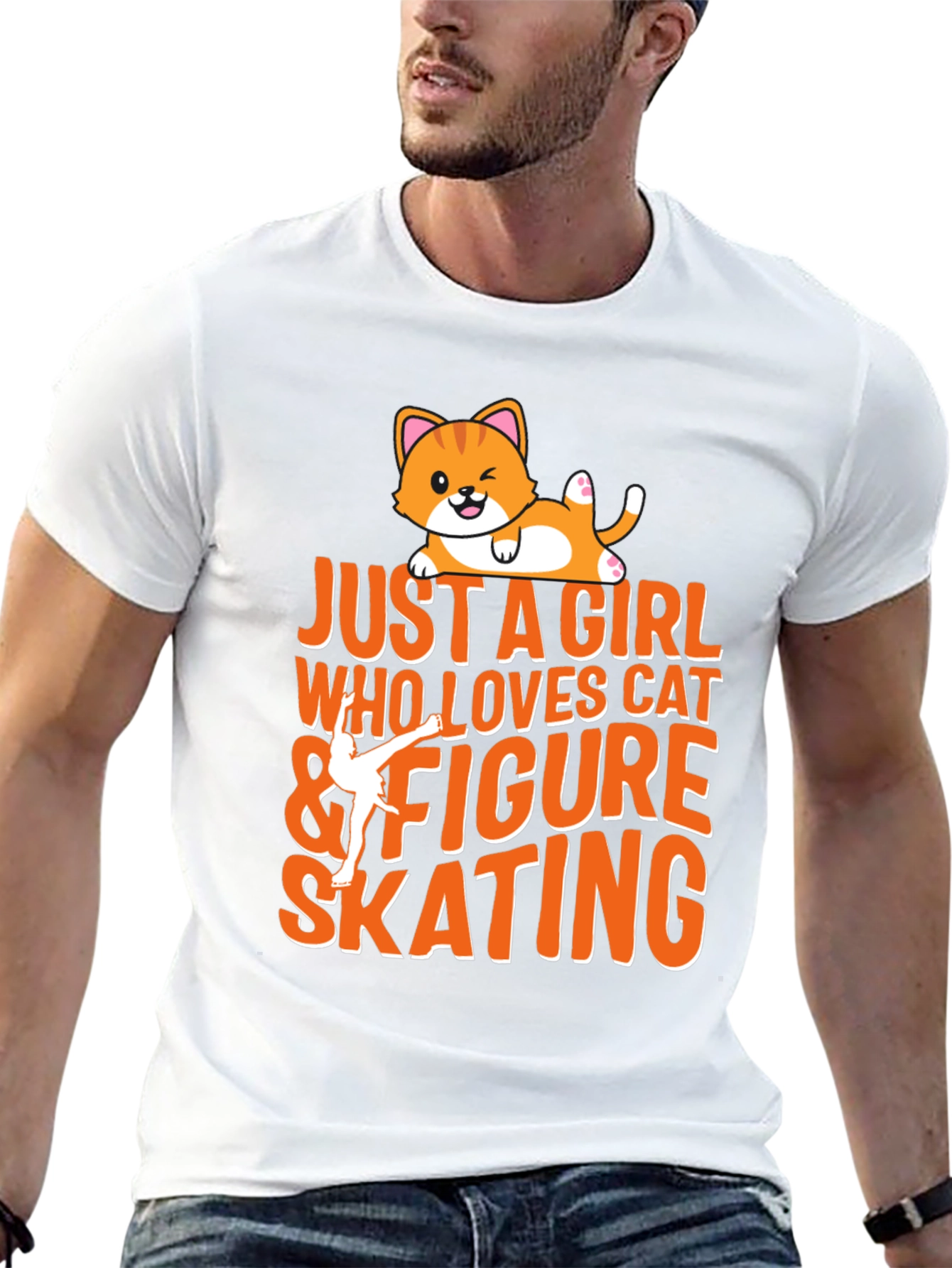 Cat & Figure Skating Lover Tee