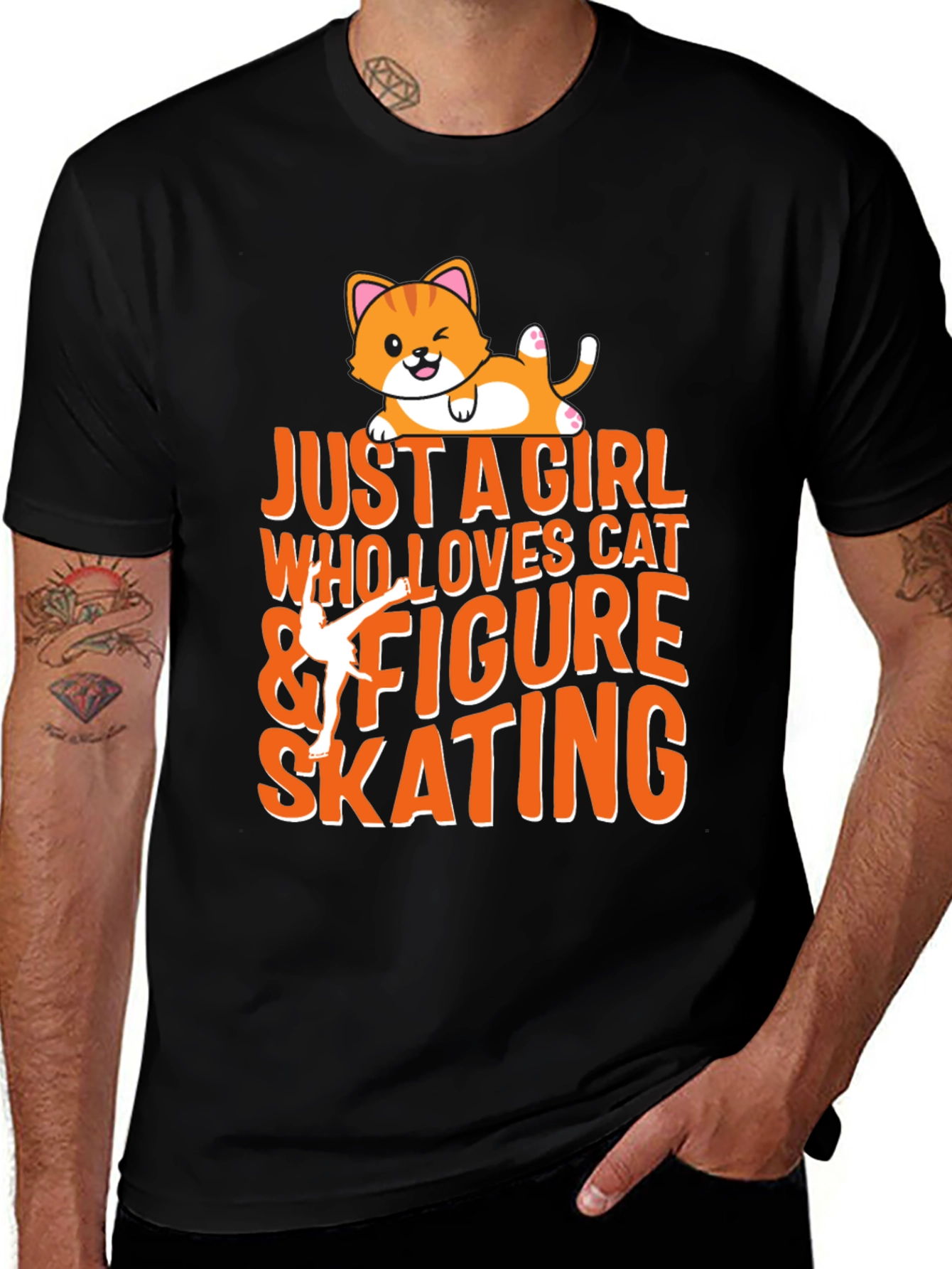 Cat & Figure Skating Lover Tee