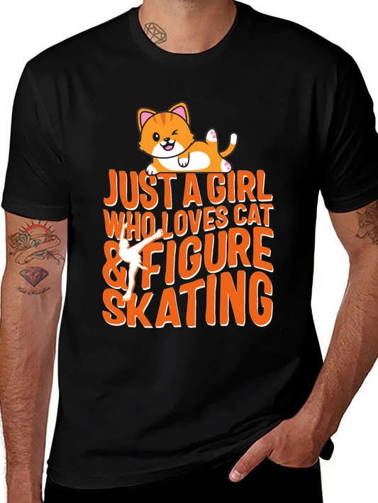 Cat & Figure Skating Lover Tee