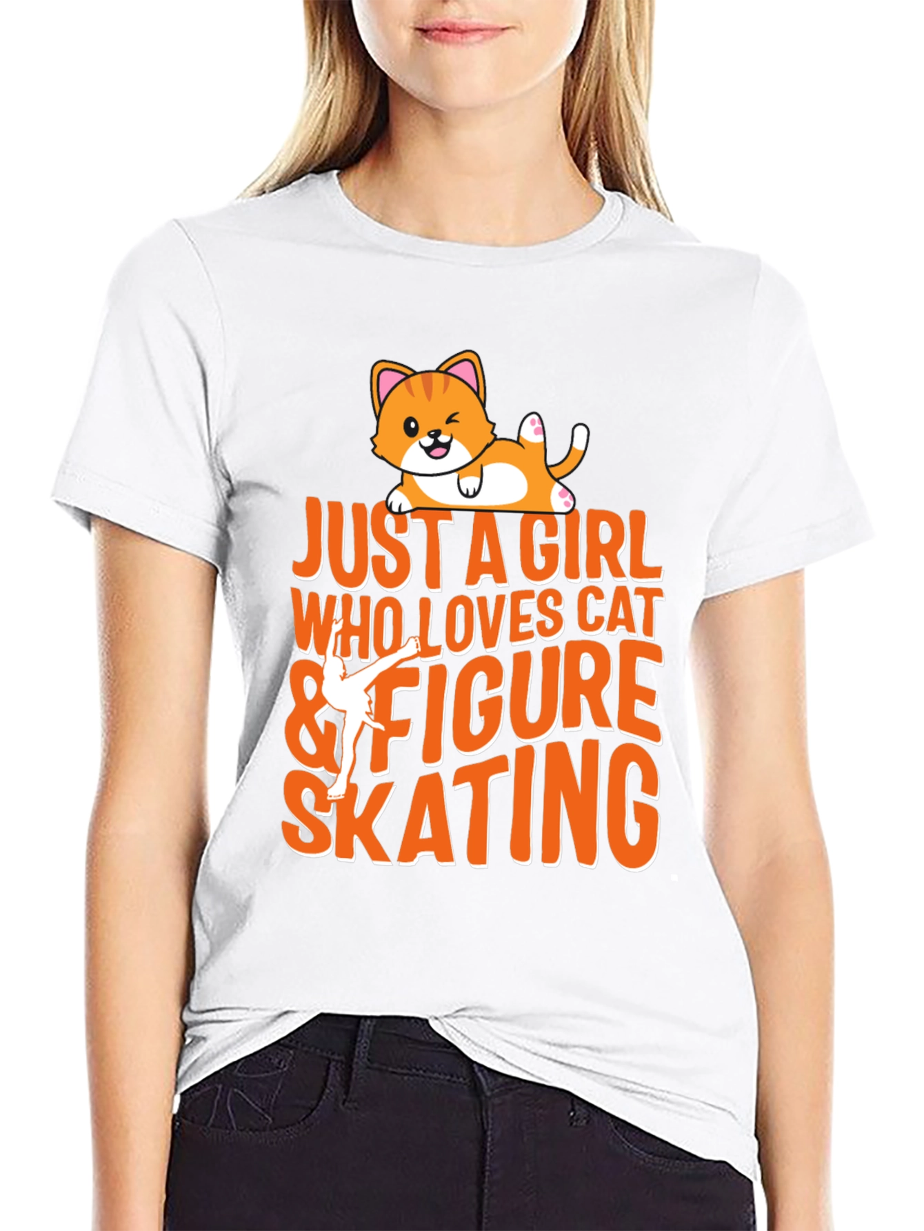 Cat & Figure Skating Lover Tee