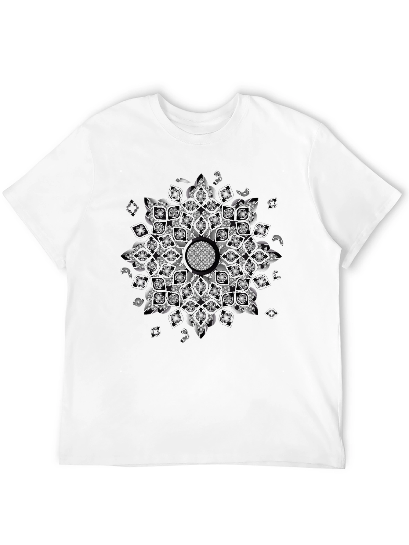 Black Tee with Mandala Design