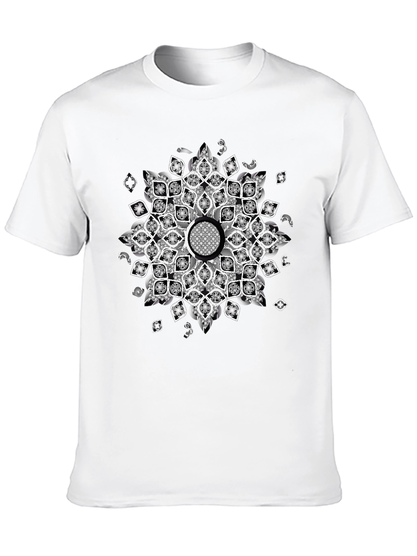 Black Tee with Mandala Design