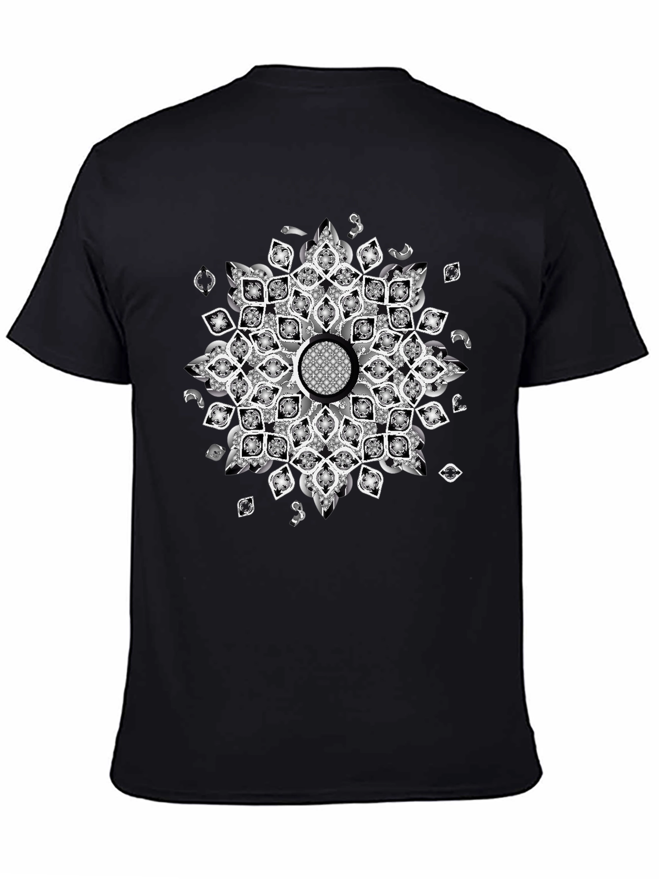 Black Tee with Mandala Design