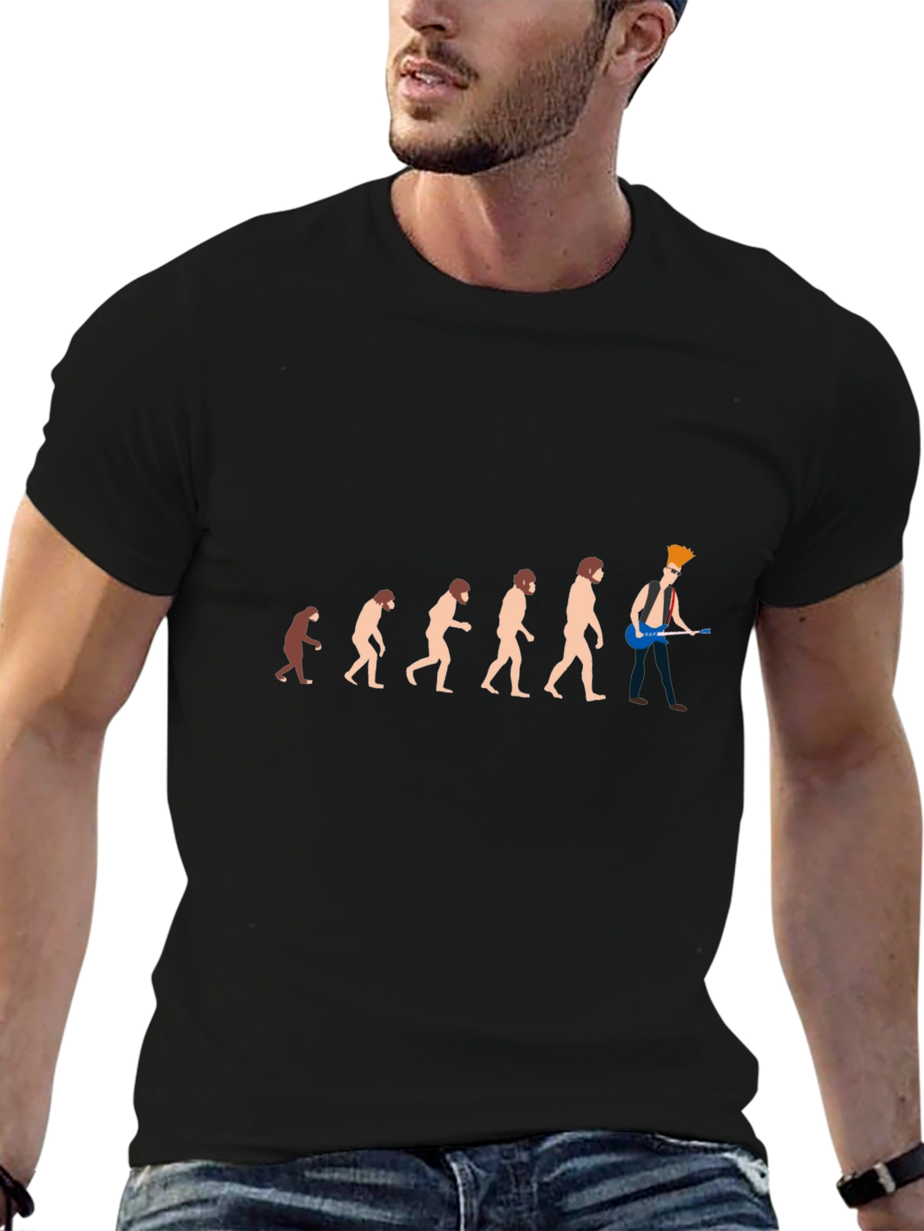 Evolution of Rock T-Shirt - Funny Graphic Tee