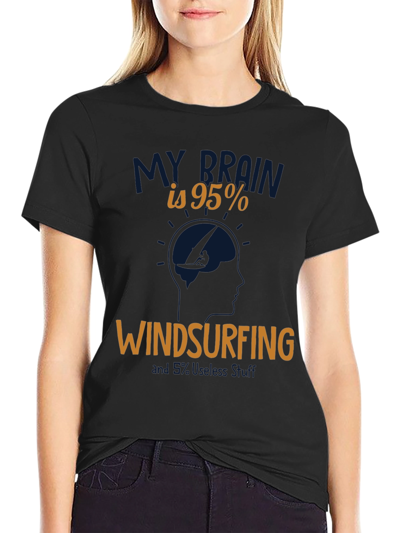 Windsurfing Brain T-Shirt - Novelty Graphic Tee