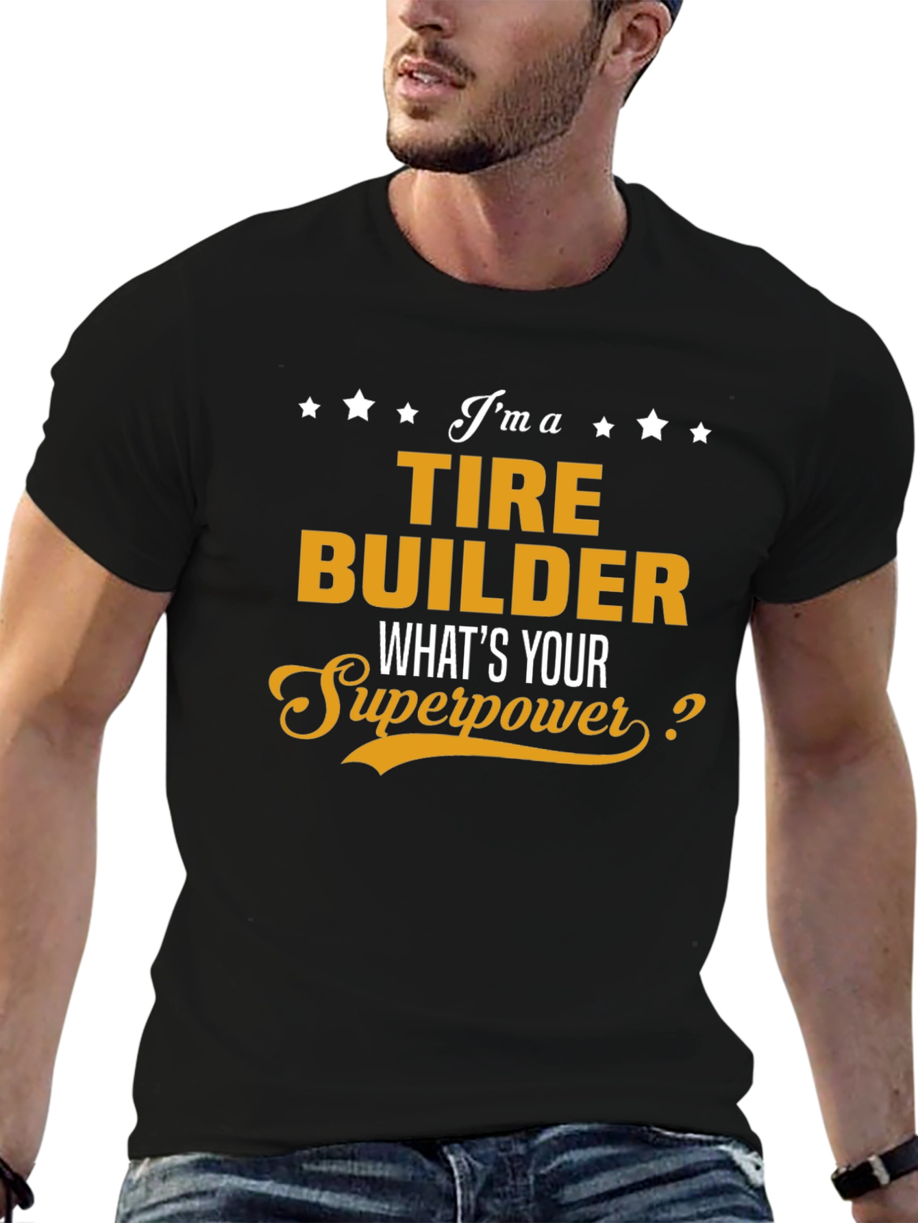 Tire Builder Superpower Graphic T-Shirt - Black