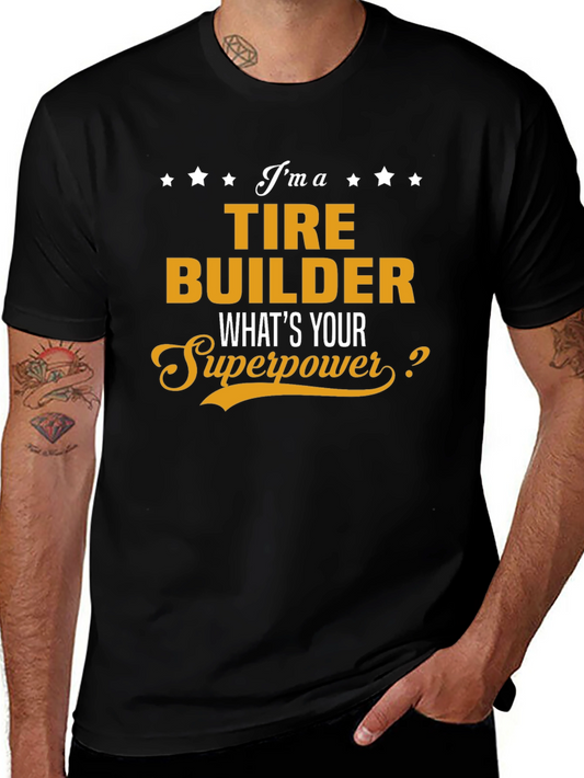 Tire Builder Superpower Graphic T-Shirt - Black