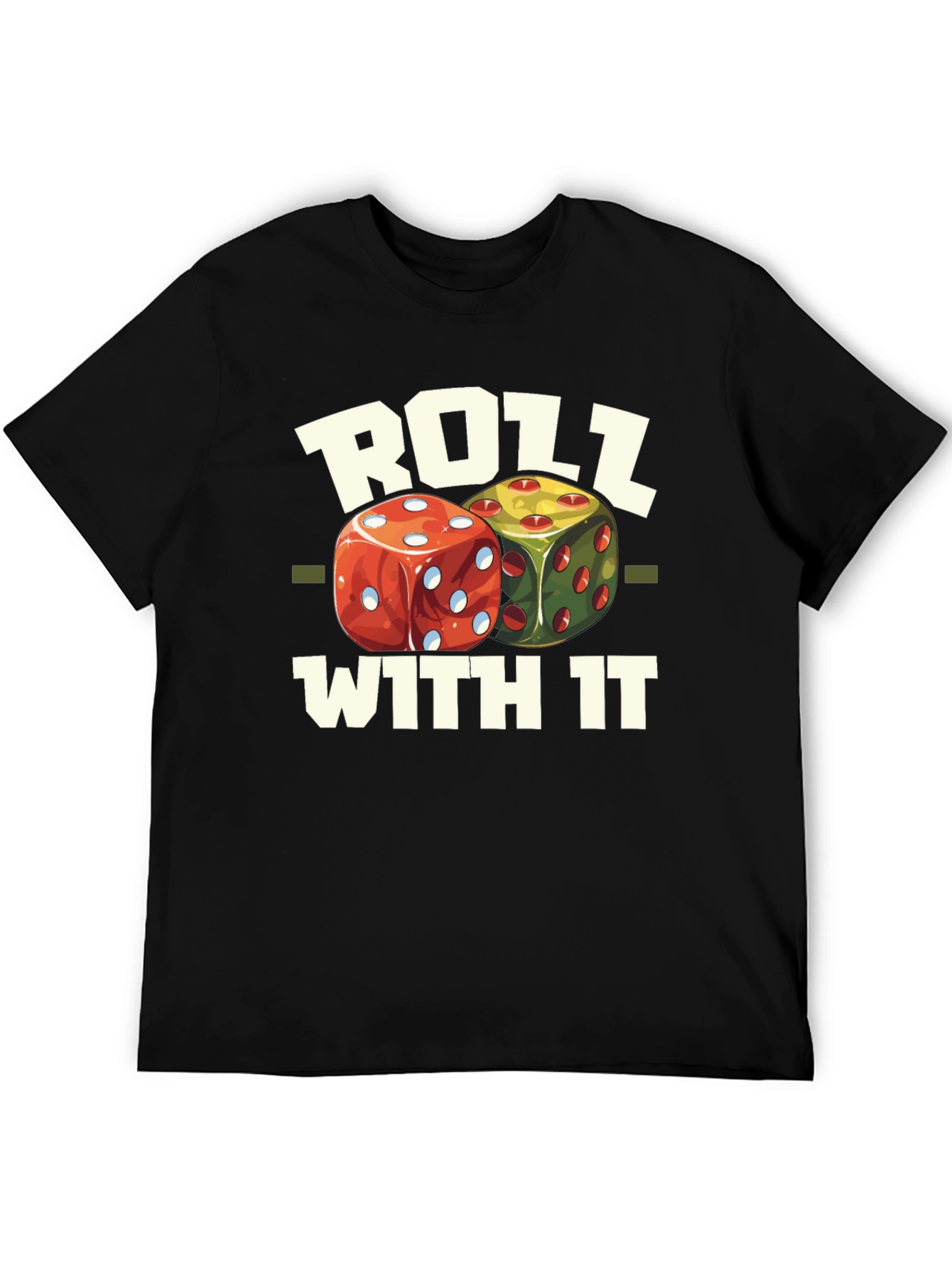 Roll With It Graphic Tee - Fun Dice Design