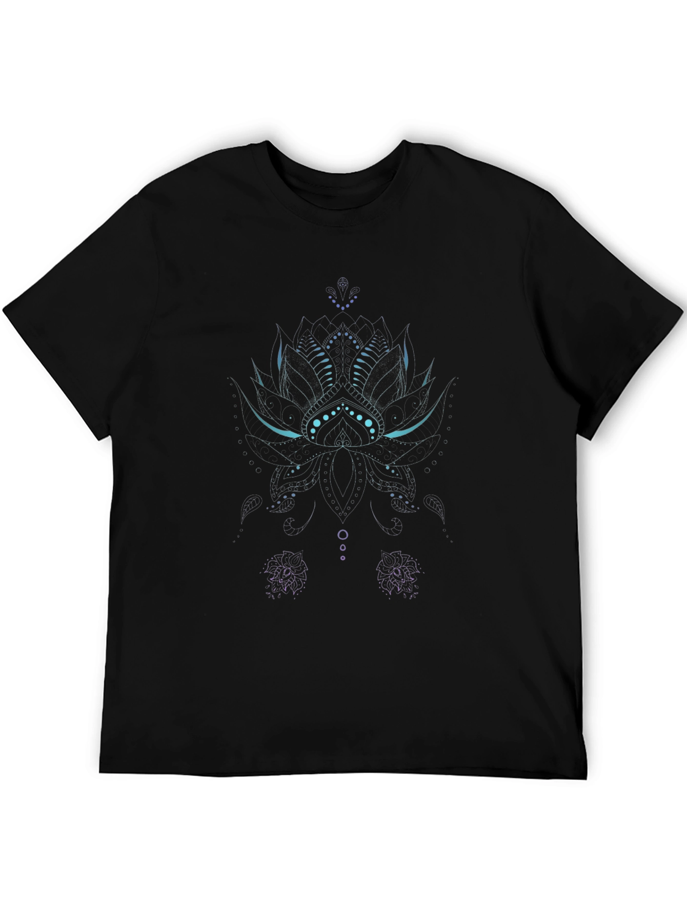 Lotus Graphic Print Black T-Shirt