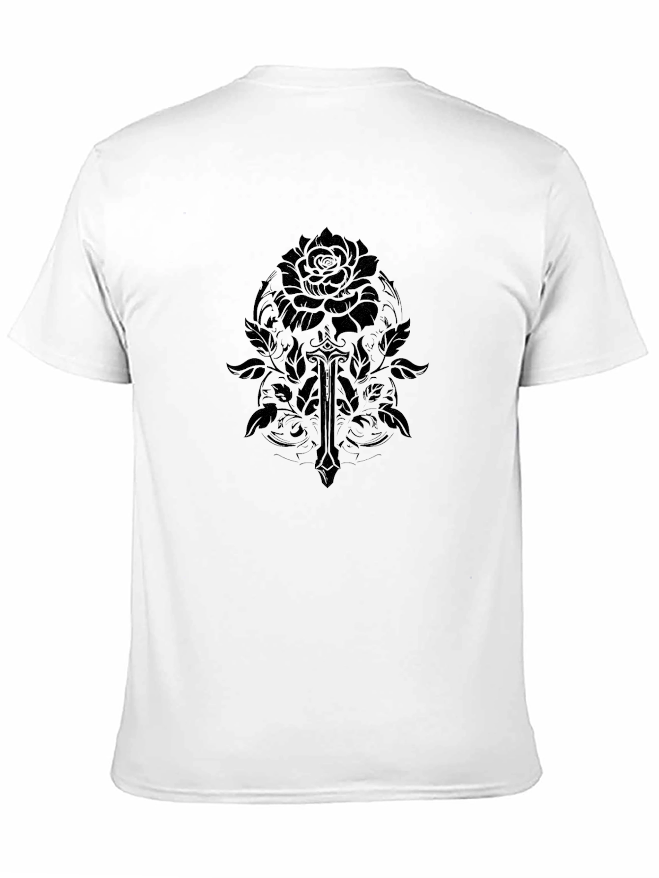 Rose & Sword Graphic Black T-Shirt