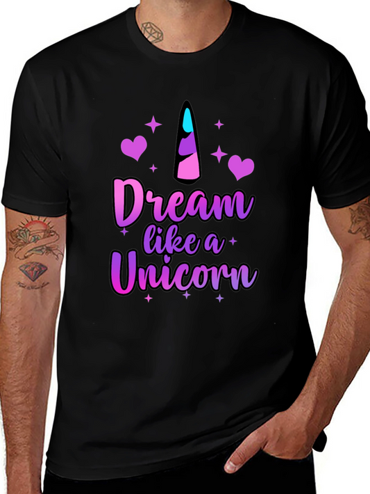 Dream Like a Unicorn Graphic Tee - Black T-Shirt