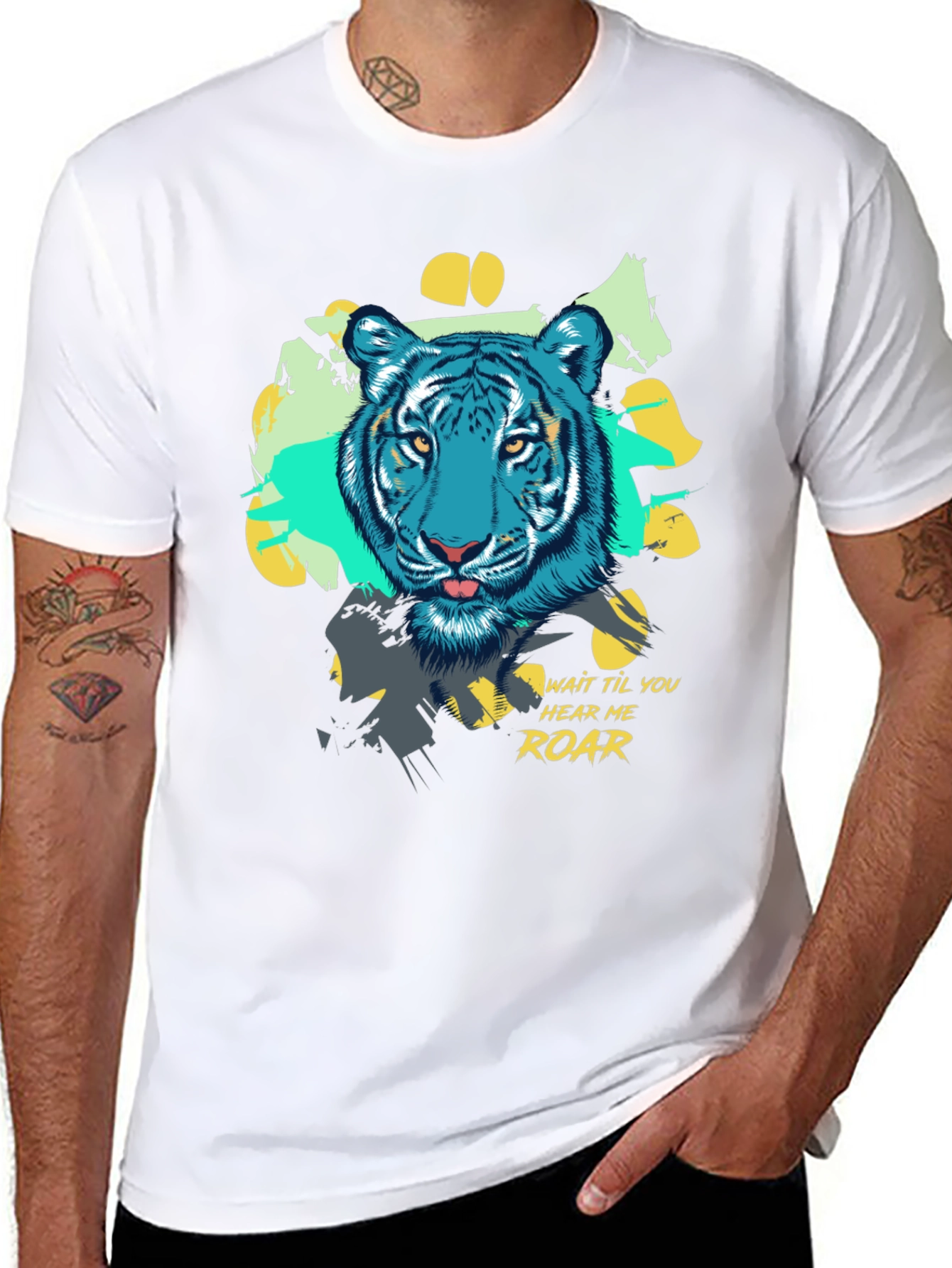 Cool Blue Tiger Graphic Tee - Hear Me Roar!