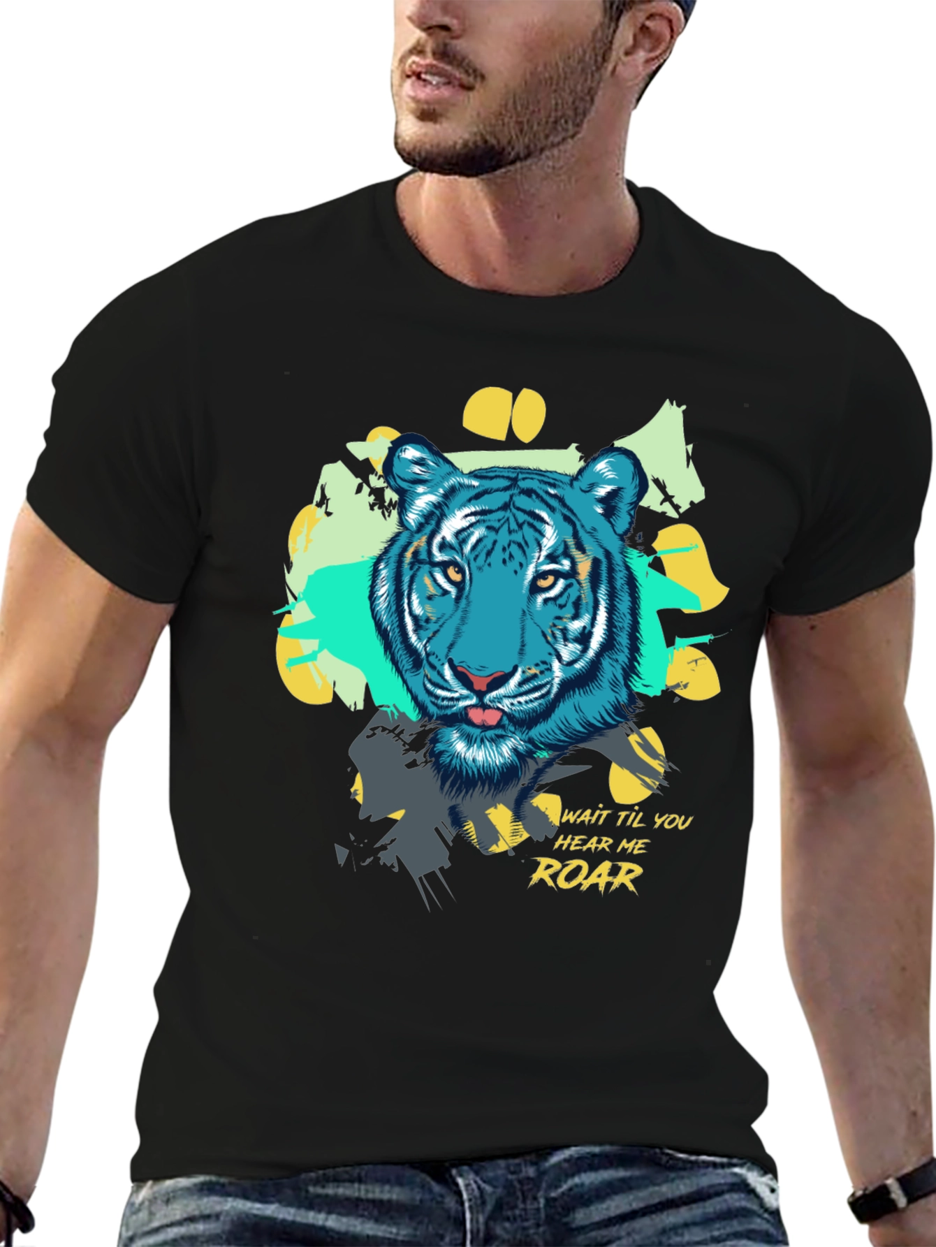 Cool Blue Tiger Graphic Tee - Hear Me Roar!