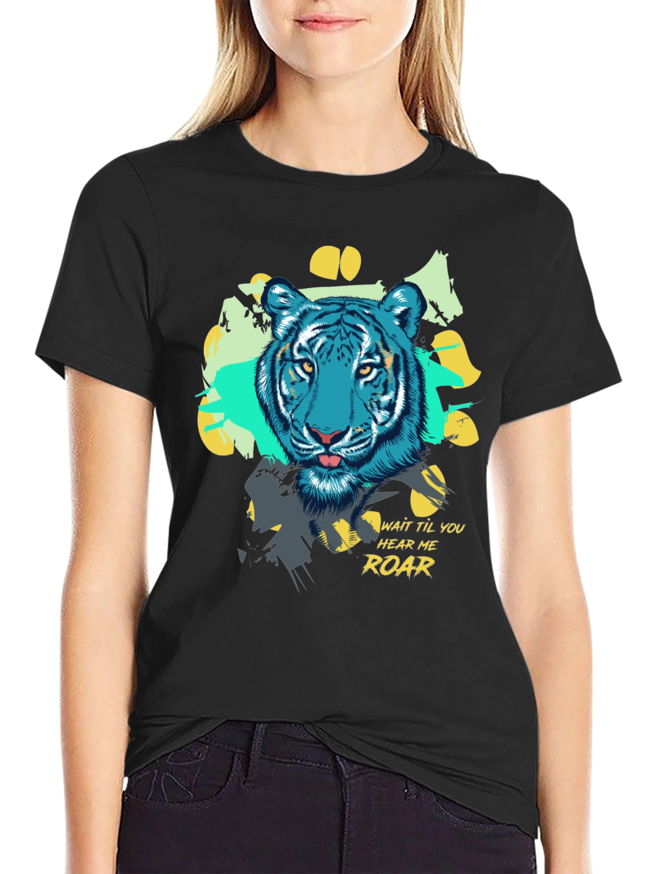 Cool Blue Tiger Graphic Tee - Hear Me Roar!