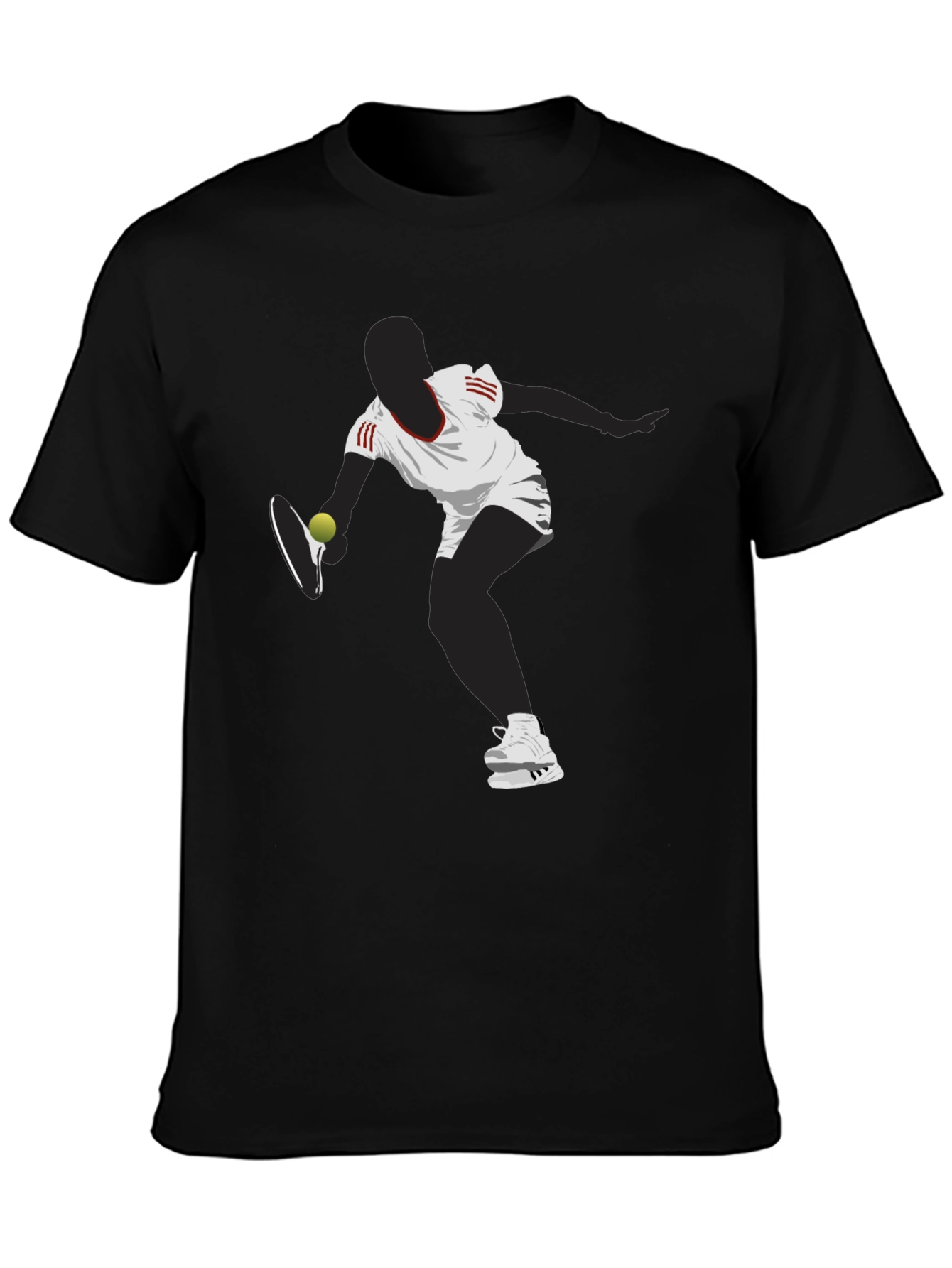 Tennis Player Graphic Tee - Black