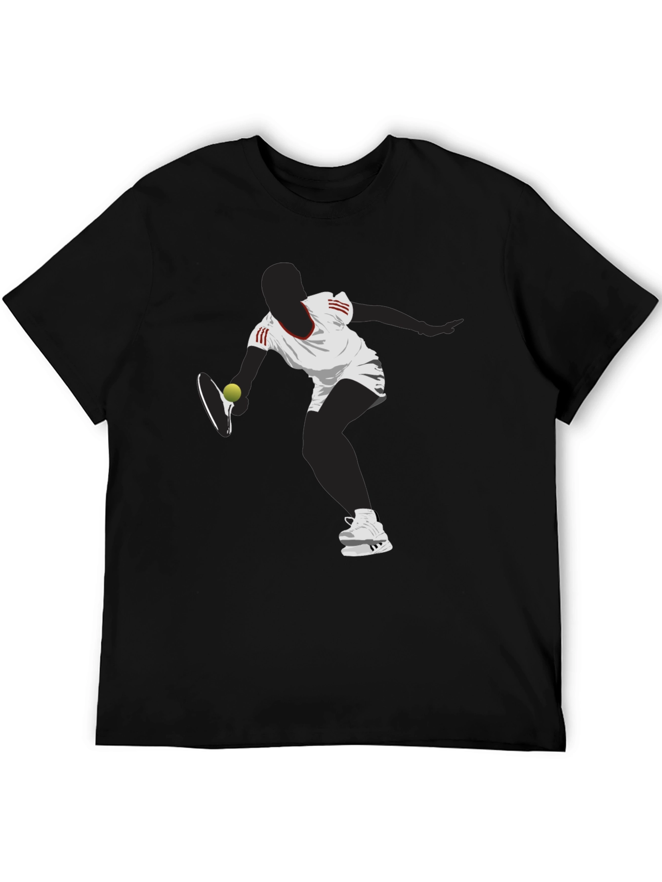 Tennis Player Graphic Tee - Black