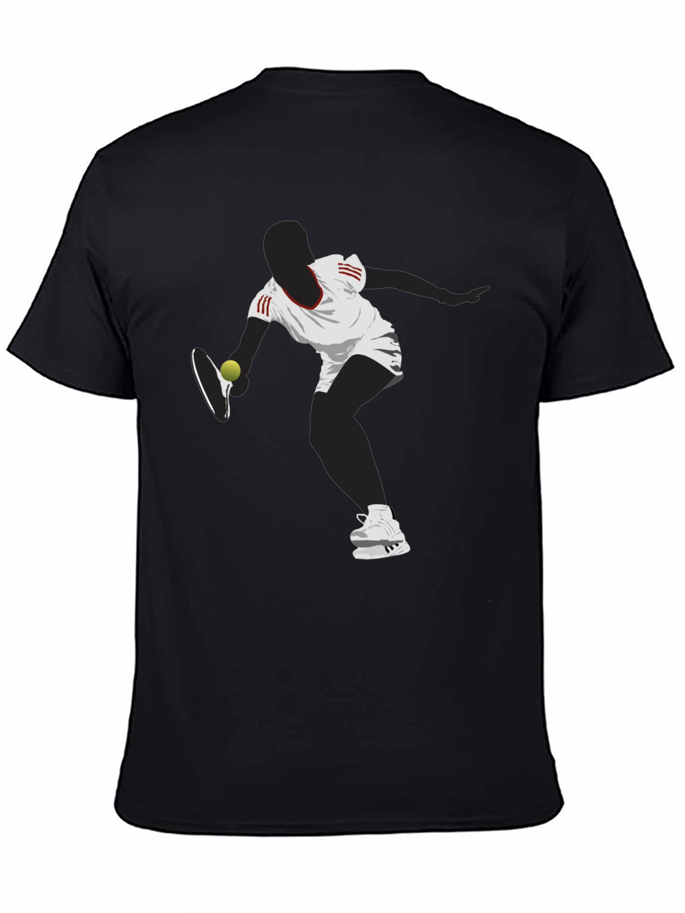 Tennis Player Graphic Tee - Black