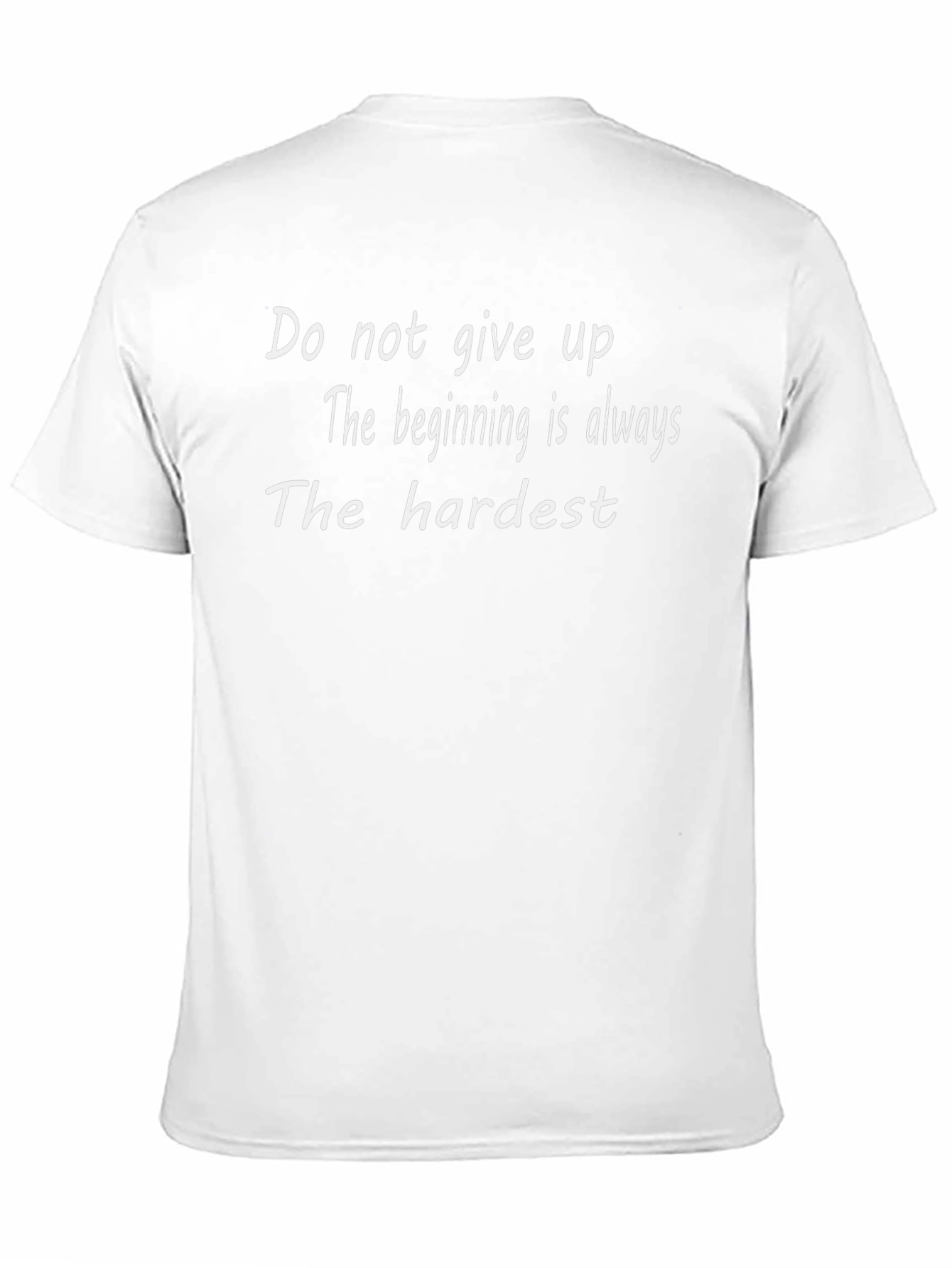 Motivational Black T-Shirt - Never Give Up