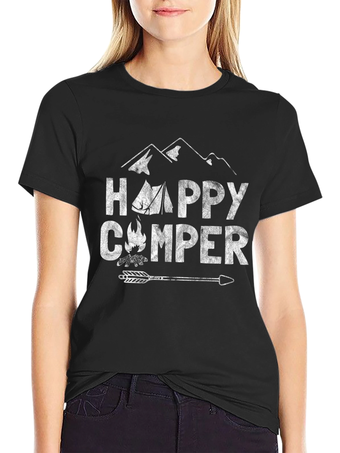 Happy Camper Graphic T-Shirt - Camping Adventure
