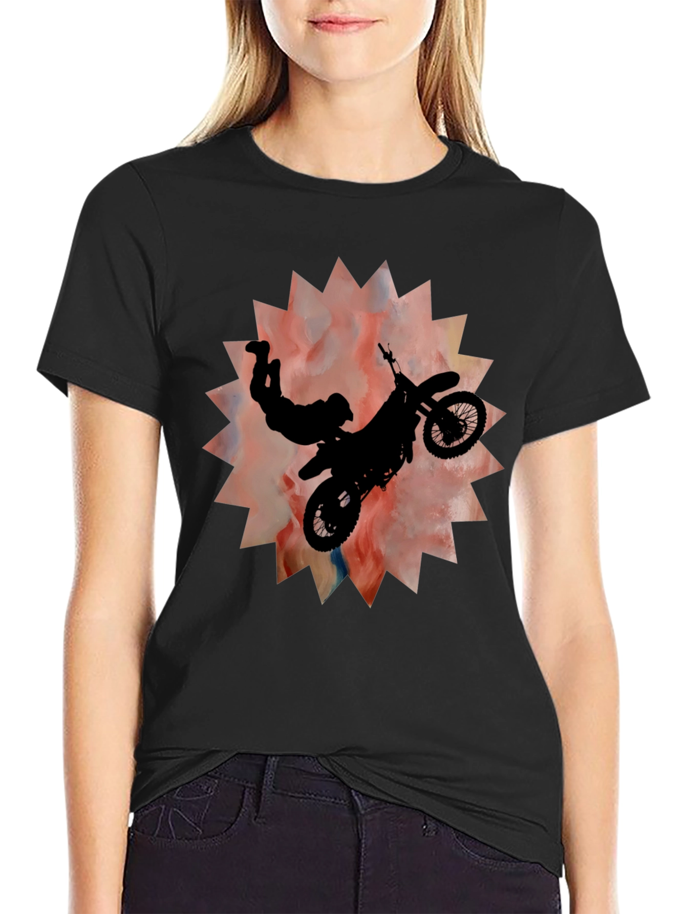 Motocross Stunt T-Shirt - Black Graphic Tee