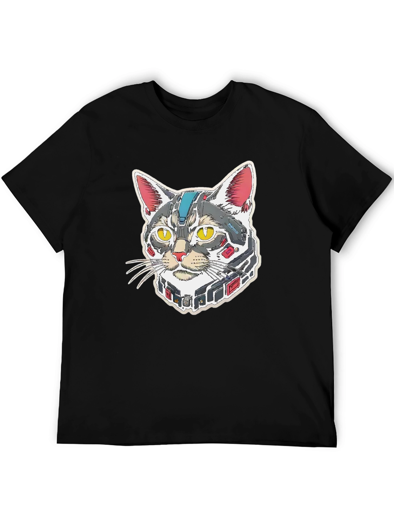 Cyber Cat T-Shirt - Robotic Style