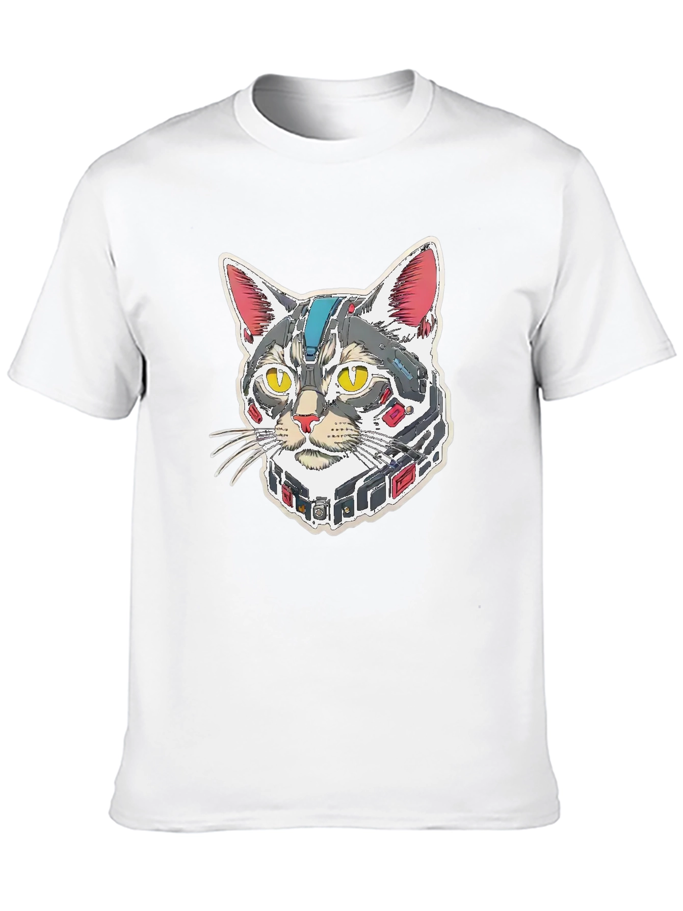 Cyber Cat T-Shirt - Robotic Style