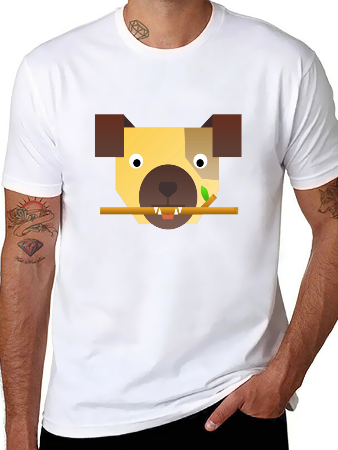 Geometric Dog T-Shirt - Modern Canine Style