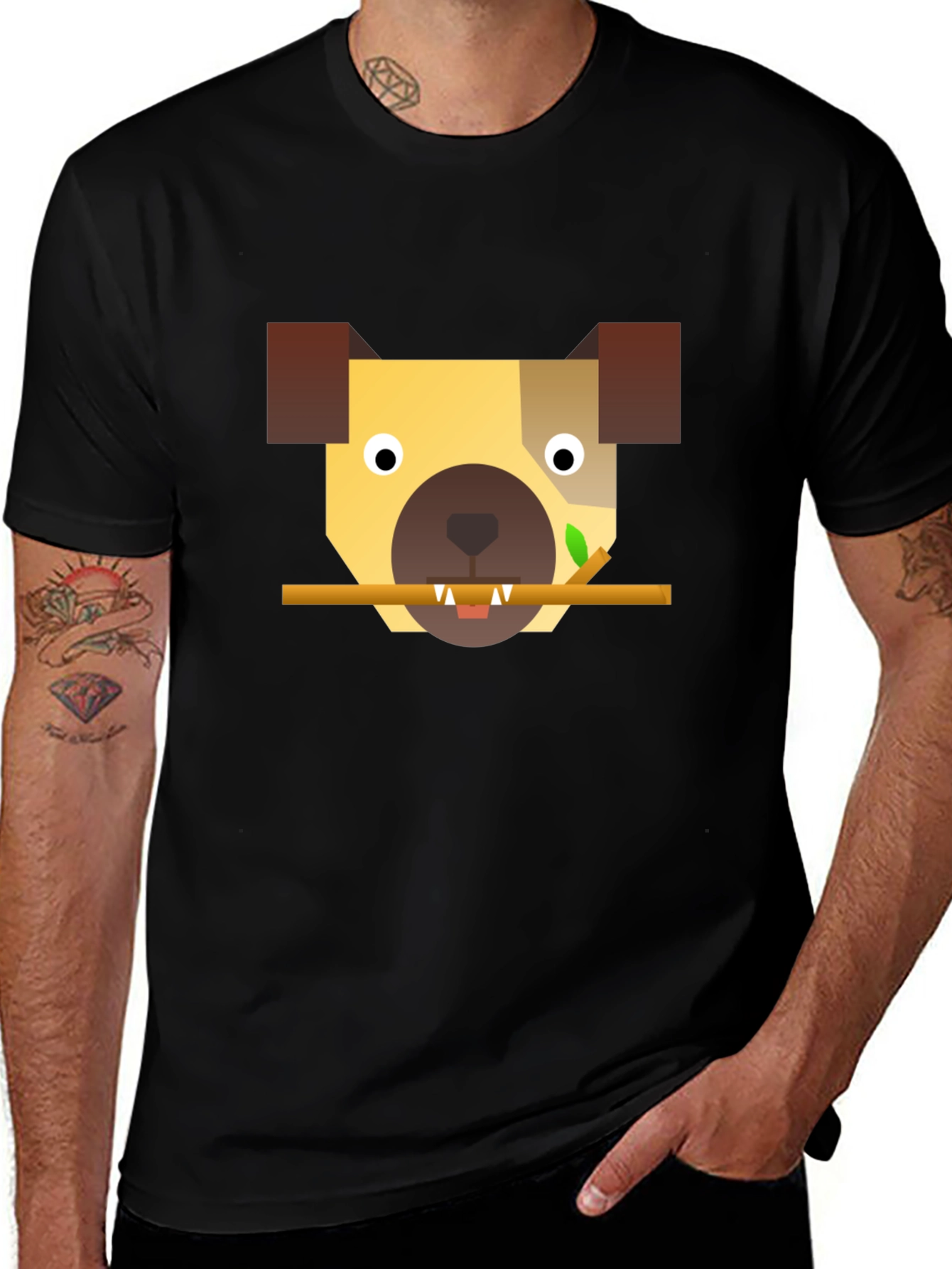 Geometric Dog T-Shirt - Modern Canine Style