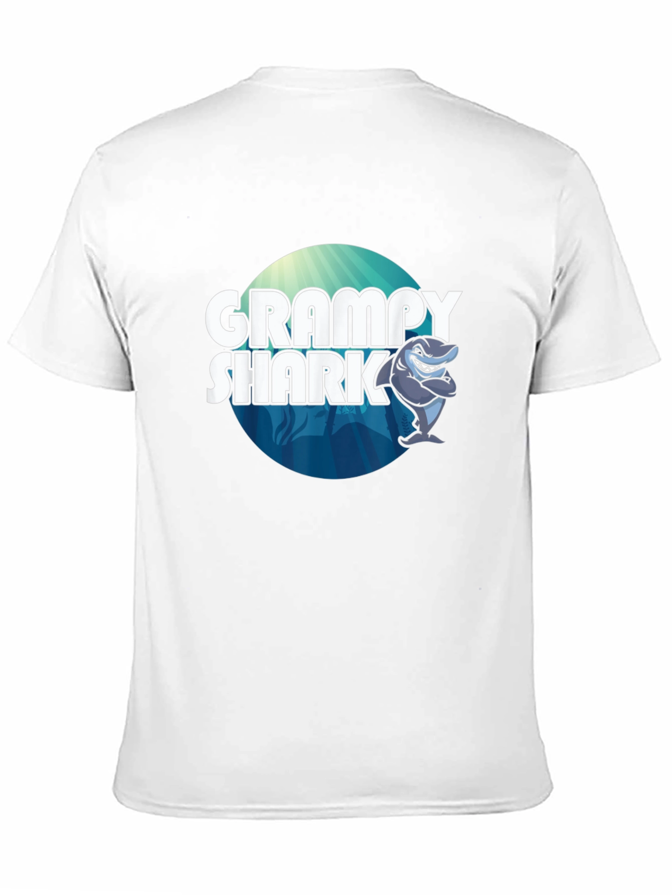 Grampy Shark Graphic Tee - Black Cotton T-Shirt