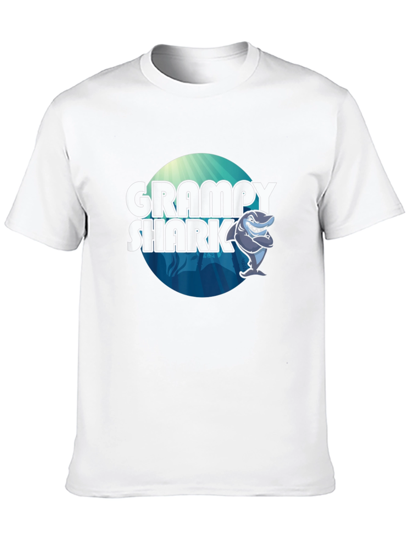 Grampy Shark Graphic Tee - Black Cotton T-Shirt