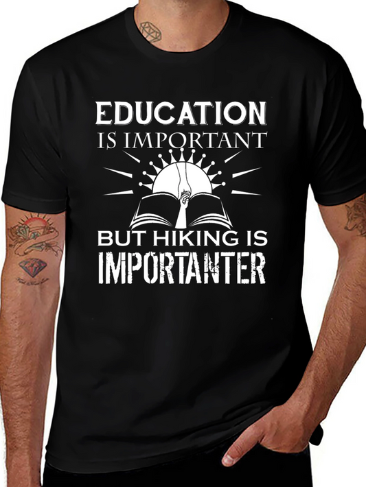 Education vs Hiking Graphic Tee