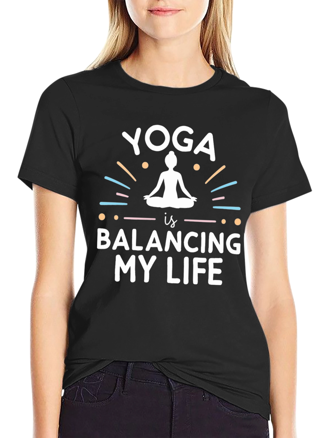 Yoga Balancing Life Graphic T-Shirt