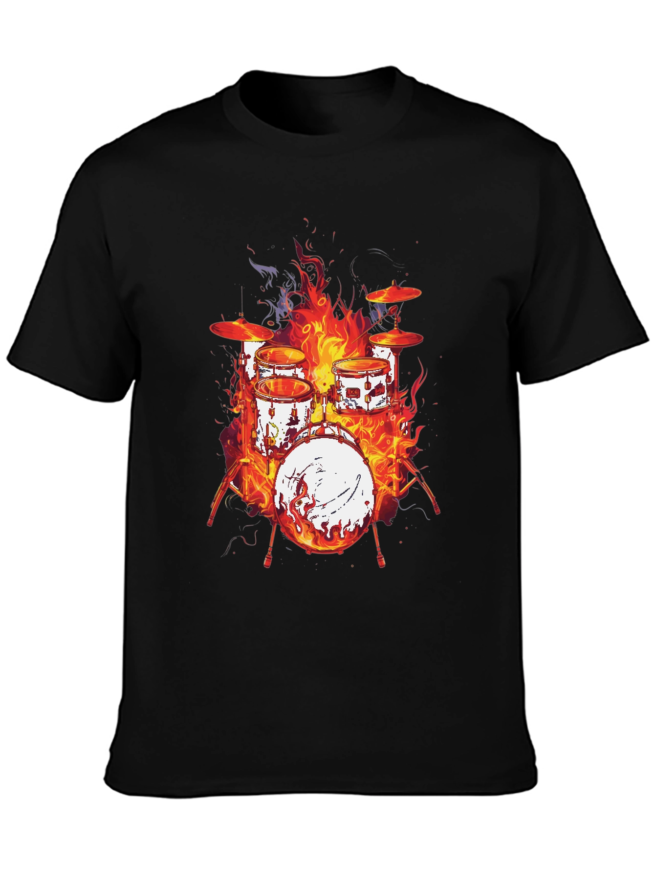 Fiery Drum Set Graphic Tee